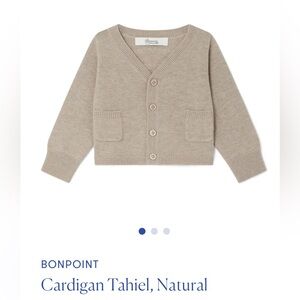 Bonpoint Beige Cotton Blend Cardigan Size 2T